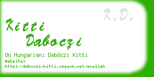 kitti daboczi business card
